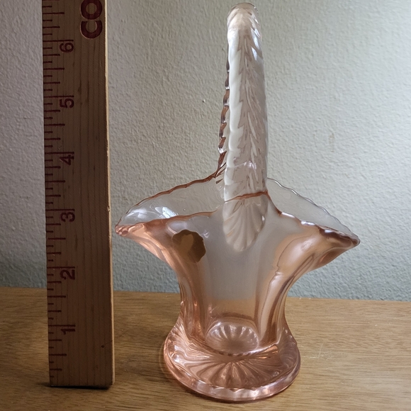 Westmoreland Pink Glass Basket Vase - Picture 4 of 6